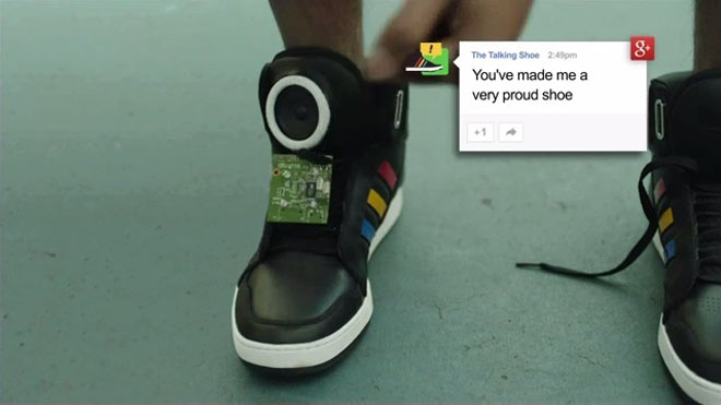 Google unveils talking shoes that 'motivate' you to move  